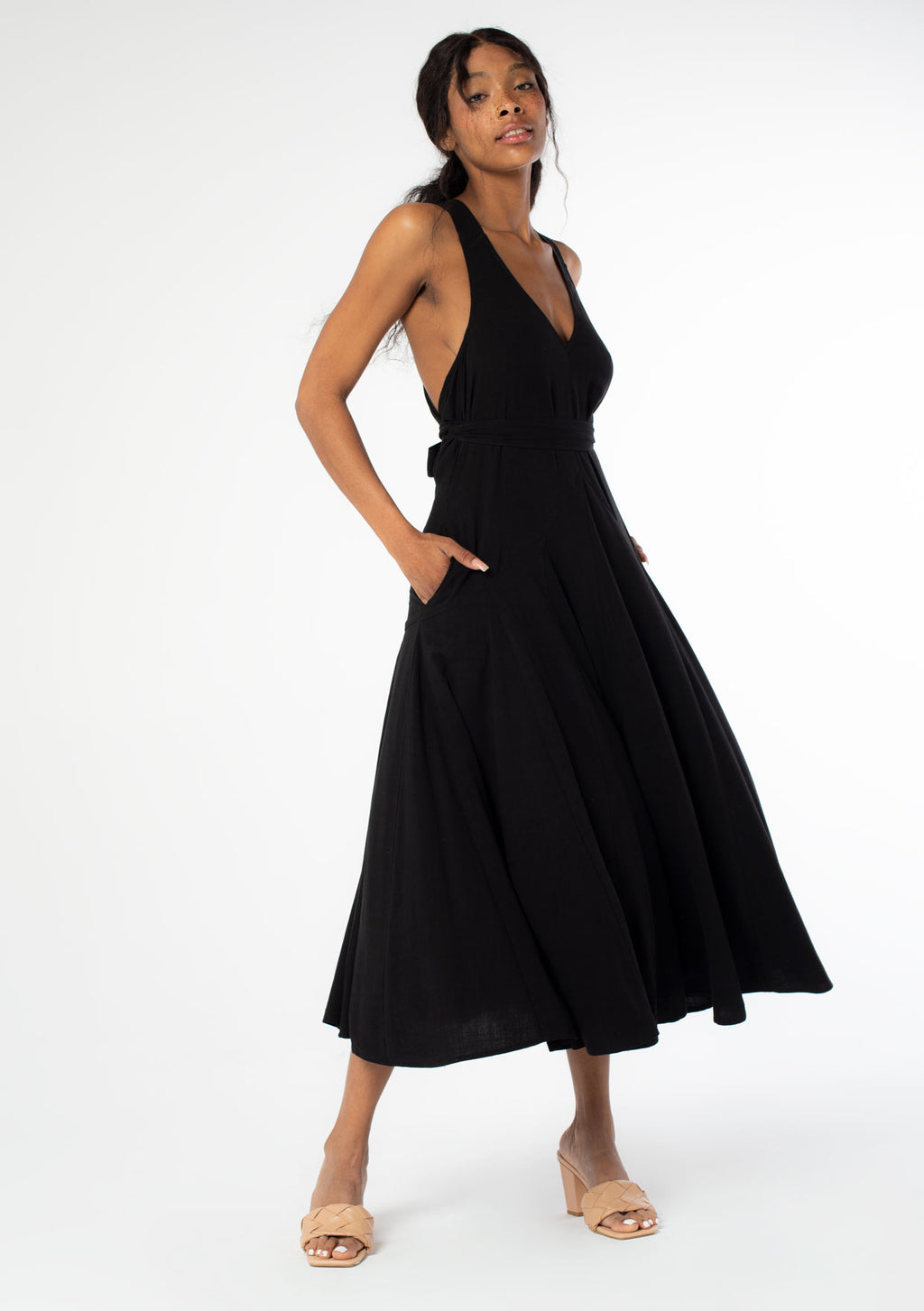 black halter dress